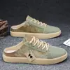 Zapatos de Lona para Hombre Verano Moderno Combinable Slip-on Transpirables Casuales Zapatos de Tela para Hombre Talón Libre Medio Arrastre Zapatos de Moda para Hombre