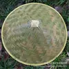 Venta directa sombrero de bambú hecho a mano con cuero verde para el sol protector solar ala grande sombrero para salir accesorios de escenario sombrero de fibra de coco sombrero de paja de agricultor