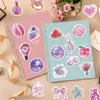 50 piezas de pegatinas decorativas láser pastel para decoración DIY de teléfono, laptop, equipaje, vaso de agua, guitarra