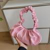 Comércio Exterior Transfronteiriço Bolsa Feminina Estilo Coreano Cor Sólida Bolsa Nuvem Plissada Bolsa Feminina de Axila Bolsa Doce de Ombro Bolsa Nuvem
