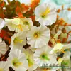 Flor Artificial de Campanilla de Otoño con 7 Ramas, Flor Trompeta de Eucalipto, Decoración de Jardín para Exteriores, Planta Verde Artificial