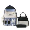 Mochila Escolar para Campus, Conveniente, Grande Capacidade, Colorida em Blocos, Mochila da Moda, Conjunto de Três Peças, Mochila Fofa, Fresca, Doce e Feminina