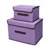 Fábrica de Jiangxi Caja de Almacenamiento de Ropa Plegable de Tela No Tejida Impresa con Tapa Contenedor Plegable Multiusos para Ropa Juego de Dos Piezas Lote