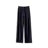 Pantalones de Jean Suaves de Pierna Ancha de Tencel Negro para Mujer Verano Delgado Forma de Pera Adelgazantes Caída Pequeña Hielo Seda Rectos
