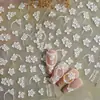 Redanco5D Relieve Popular Pegatinas para Uñas Flor Blanca 3D Pegatinas para Uñas Calcomanías para Diario Dr1770