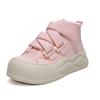 Zapatos de tabla Beier de caña alta con forro polar, suaves, lindos, cabeza grande, suela gruesa, velcro, Otoño/Invierno 2024, Nuevos Zapatos Blancos LZ6057