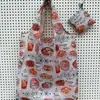Nueva bolsa de compras plegable de dibujos animados 210D tamaño pequeño bolsa ecológica de poliéster tamaño pequeño bolsa de mano/hombro de dibujos animados