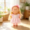 Boneca de pelúcia Mia batata espanhola 24cm com vestido de balé de tule rosa 20cm, sapatos novos de couro com tira em T e sapatos de lona