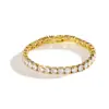 Pulsera de Cadena de Tenis de Diamantes de una Sola Fila Hip-Hop de 3-6 mm con Cadena de Circonita de Plata 925, Collar para Hombre Chapado en Oro, Certificación Transfronteriza