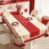 2026 Novo Estilo Toalha de Mesa Impermeável e à Prova de Óleo Sem Lavagem Toalha de Mesa Vermelha de Ano Novo Toque de Alta Qualidade para Ano Novo e Casamento Toalha de Mesa para Mesa de Centro