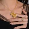 Colgante de Calabaza Hueca Cepillada Imitación Oro Arena, Collar de Calabaza Estilo Palacio Retro Nicho de Lujo Ligero para Mujer, Joyería Meilong