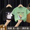 Camiseta Manga Curta para Meninas 2025 Novas Blusas de Algodão Puro para Crianças de Tamanho Médio e Grande Meninas Verão Soltas Gola Redonda Camisetas Básicas