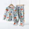 Roupa íntima térmica infantil de outono e inverno Leica Cotton Mid-large Roupas infantis de outono e calças de outono Camisa base Roupas caseiras bacteriostáticas de estilo coreano