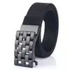 Nuevo Cinturón de Lona de Nylon Hueco, Cinturón de Hombre con Hebilla Automática de Trinquete, Cinturón Rectangular Casual de Cuero Transpirable