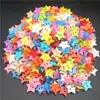 Suministro directo botones de dibujos animados de estrella de cinco puntas de color de dos ojos pintura de jardín de infantes hecho a mano DIY estrellas botones de plástico