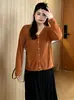 Jaqueta fina versátil de cor sólida para mulheres plus size, top casual, cardigã de malha solto outono 2026 para senhoras plus size