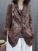 Ropa de Mujer de Algodón y Lino 2026 Verano Nuevo Estampado Retro Holgado Personalidad Elegante Casual Versátil Traje
