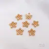 Porta-Flores Flor de Zircônia Incrustada Banhado a Ouro 14K que Preserva a Cor Porta-Floco de Neve de Zircônia Flash Pulseira DIY Feita à Mão Porta-Contas de Mão Acessórios de Tampa de Contas
