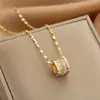 Colar transfronteiriço novo em aço titânio não desbota feminino moda personalidade simples corrente clavícula mais vendida joias atacado