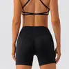 Pantalones Cortos de Yoga Transfronterizos de Tres Puntos para Mujer de Tiro Bajo Levanta Glúteos Cadera de Durazno Deporte para Correr Fitness Elásticos Ajustados