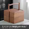 Caixa de Armazenamento Portátil de Bambu Caixa de Presente para Bolo da Lua de Meio Outono Caixa de Armazenamento de Chá para Cerimônia do Chá de Mesa Caixa de Presente para o Festival do Barco-Dragão e Meio Outono
