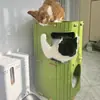 Casa de fieltro de varias capas engrosada para gatos, adecuada para todas las estaciones, uso en el hogar, casa de fieltro cálida para gatos, rascador para gatos, villa para gatos