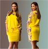 0304 verão novo gola redonda meia manga estampado plus size gordinha menina roupas femininas vestido