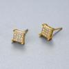 Estilo japonês e coreano diamante quadrado brincos s925 corpo inteiro prata esterlina luz de luxo moda comutador todos- brincos para as mulheres atacado