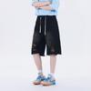 Pantalones Americanos Retro de Cinco Puntos para Hombre y Mujer 2025 Verano Nuevo High Street Sueltos Rectos Desgastados Rotos Shorts de Mezclilla