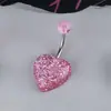 Estilo Y2K Más Vendido Anillo para Ombligo Rosa Anillo para Ombligo de Acrílico con Corazón Uña para Ombligo de Acero Inoxidable con Lazo Brillante Uña para Ombligo