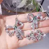 Corea del Sur Dongdaemun Diseño Celebridad de Internet Todo-partido Joyería Juego de Tres Piezas Popular Diamante Brillante Moda Mariposa Circona Juego de Joyería
