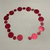 Fio de Lantejoulas Vermelhas com Lantejoulas Laser Espelhadas Vermelhas Brilhantes em Formatos Redondo, Quadrado, Retangular e Diamante para Celebrações de Casamento, Cortina de Lantejoulas