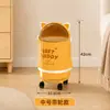 Cubo de basura rodante de gato de dibujos animados Alta apariencia Uso doméstico Cubos dobles interior y exterior Dormitorio Sala de estar Creativo Lindo Con tapa Papelera