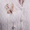 Broche de alfinete de cabeça de veado fofo estilo coreano criativo para terno masculino e feminino acessórios decorativos para trench coat joias