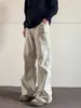 Calça Jeans Workwear Americana para Homens na Primavera e Outono Novo Estilo High-End Vibe Cleanfit Levemente Flare Calça Comprida