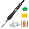 Ferro de Solda Elétrico Preto 80W com Display Digital para Uso Doméstico, Conjunto de Ferramentas de Reparo de Caneta de Solda de Grau Industrial com Temperatura Ajustável