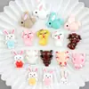 Materiales de Cerdo y Conejo, Pegamento de Crema, Lindos Accesorios para el Cabello, Fundas para Teléfono, Accesorios de Resina de Dibujos Animados, Adornos para el Cabello, Zuecos al por Mayor