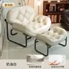 Sofá-cama de designer simples, cadeira de lazer, sofá minimalista, sala de estar, avançado, preguiçoso, de meia-idade, varanda, quarto, cadeira preta