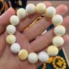 Pulseira de cera de abelha otimizada, óleo de galinha russa, contas amarelas, néctar branco, pulseira de cera branca, anel único masculino, âmbar, presente feminino