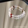 Pulsera de ágata de flores y plantas rojas y blancas de nuevo estilo chino, pulsera de accesorios de piedra natural de nuevo estilo chino, estilo simple, claro y frío
