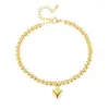 Nuevo Pulsera de Corazón Redondo con Perlas Doradas de Moda Europea y Americana para Mujer, Joyería Dulce al por Mayor, Exclusivamente para Suministro Transfronterizo