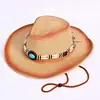 Sombrero de Sol para Mujer Estilo Europeo y Americano con Ala Ancha, Sombrero de Sol para Vacaciones, Sombrero de Vaquero Occidental Adelgazante de Rostro Moderno