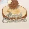 Decoración de Pastel Letra Inglesa Minúscula Navideña Accesorios de Inserción para Hornear Árbol de Navidad Sombrero de Navidad Decoraciones para Pastel