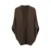 Elegante cardigã de tricô com mangas morcego para outono e inverno, casaco suéter de outer wear, xale com um clima descontraído e atmosférico, blusa de caimento solto
