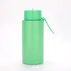 Botella de espacio con popote de gran capacidad simple, taza aislada elegante de acero inoxidable 304, botella de agua portátil para deportes al aire libre