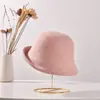 Chapéu de lã australiano feminino outono e inverno chapéu redondo pequeno de curling chapéu bacia pequeno de curling chapéu bacia de lã confortável