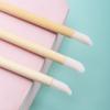 Cepillo de labios desechable al por mayor bolsa OPP portátil 50 unidades cepillo de labios cosmético mango de bambú cepillo de lipstick de madera desechable