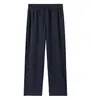 Pantalones deportivos de algodón chino para hombre, 320g, corte holgado, puño plano, casual, con caída, color liso, adelgazantes y versátiles