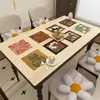 Couro Sintético com Textura Anti-Escaldante Luxo Leve Estilo Boêmio Toalha de Mesa para Mesa de Centro Toalha de Mesa para Mesa de Jantar Europeia Capa de Mesa Lavável Impermeável à Prova de Óleo