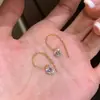 Pendientes de Plata de Ley S925 con Zirconia en Forma de Media Luna para Mujer, Estilo Japonés, Lujo Ligero, Diseño de Nicho de Alta Gama, Populares en Xiaohongshu